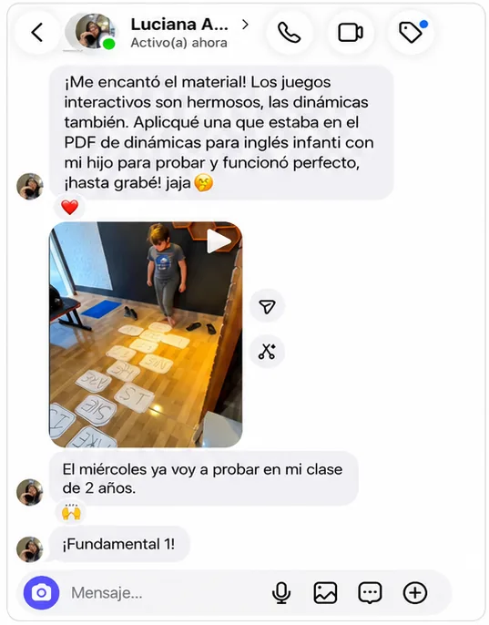 Testimonio de Luciana aplicando las dinámicas